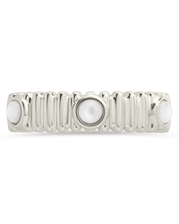 Sterling Silver Terry Pearl Studded Textured Ring - Sterling Forever