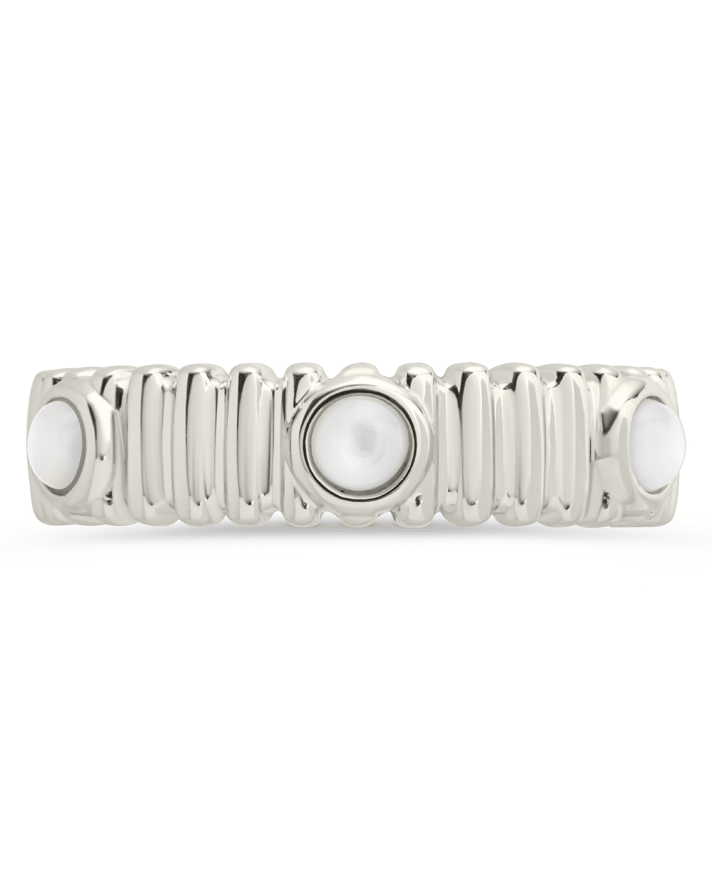 Sterling Silver Terry Pearl Studded Textured Ring - Sterling Forever