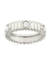 Sterling Silver Terry Pearl Studded Textured Ring - Sterling Forever