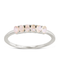 Sterling Silver Moonstone Cluster Ring