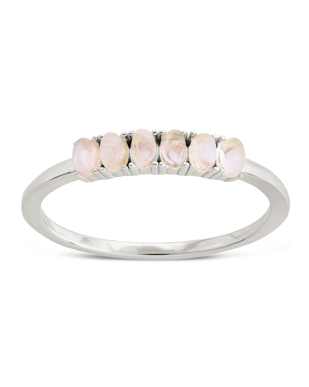 Sterling Silver Moonstone Cluster Ring
