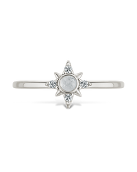 Sterling Silver Moonstone Sparkle Ring