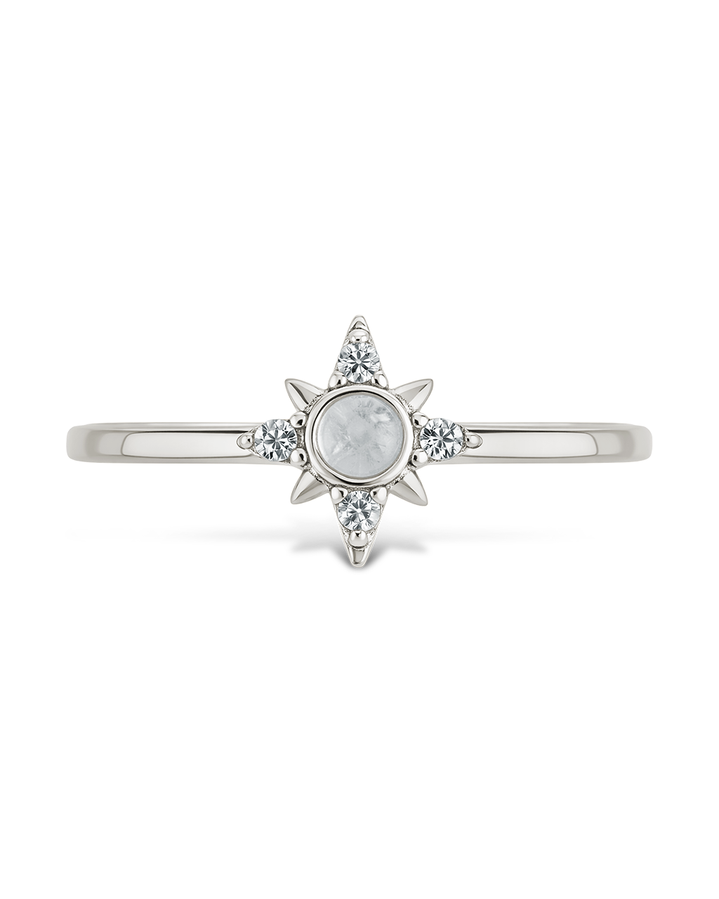 Sterling Silver Moonstone Sparkle Ring