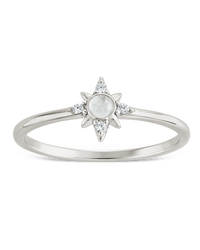 Sterling Silver Moonstone Sparkle Ring