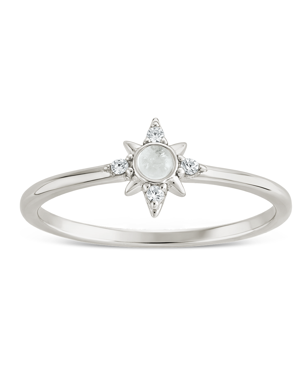 Sterling Silver Moonstone Sparkle Ring