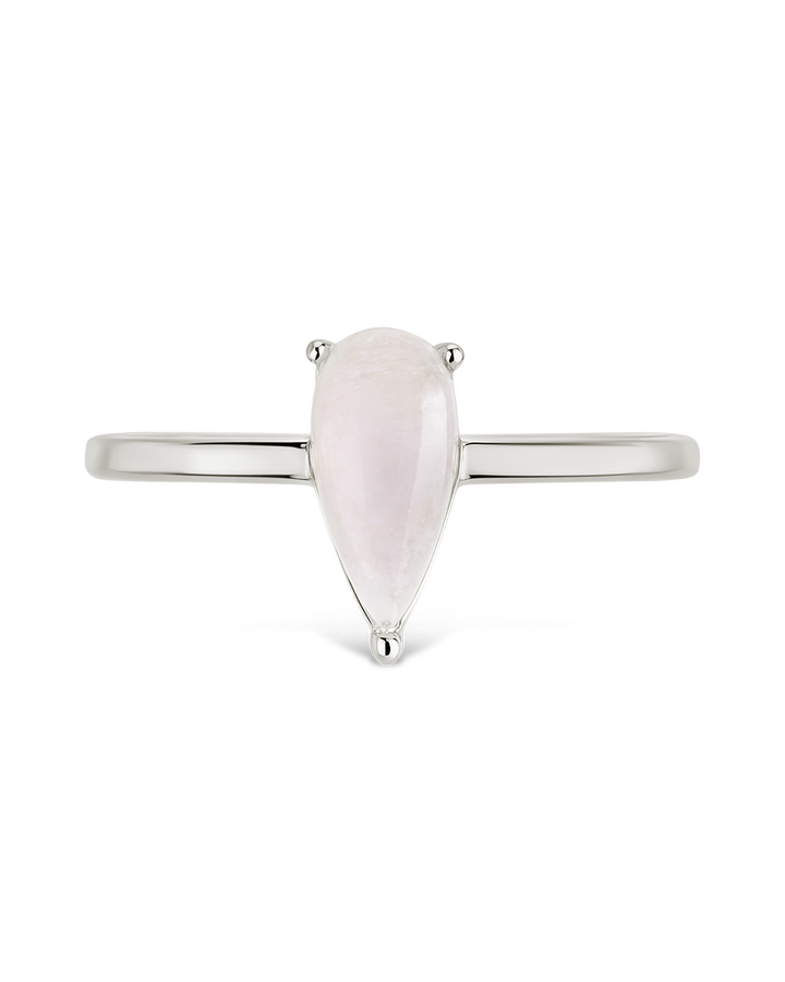 Sterling Silver Moonstone Pear Ring