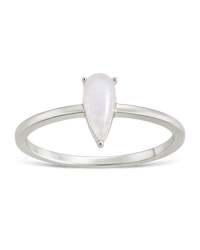 Sterling Silver Moonstone Pear Ring