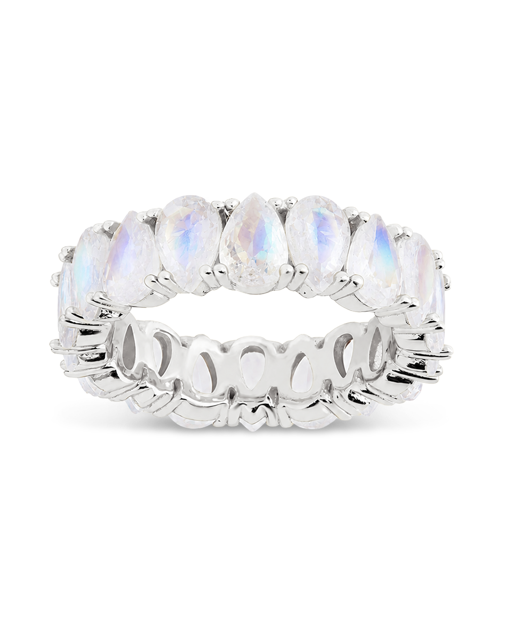Sterling Silver Janis Moonstone Eternity Band Ring