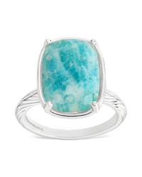 Sterling Silver Elongated Cushion Amazonite Cocktail Ring