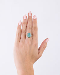 Sterling Silver Elongated Cushion Amazonite Cocktail Ring