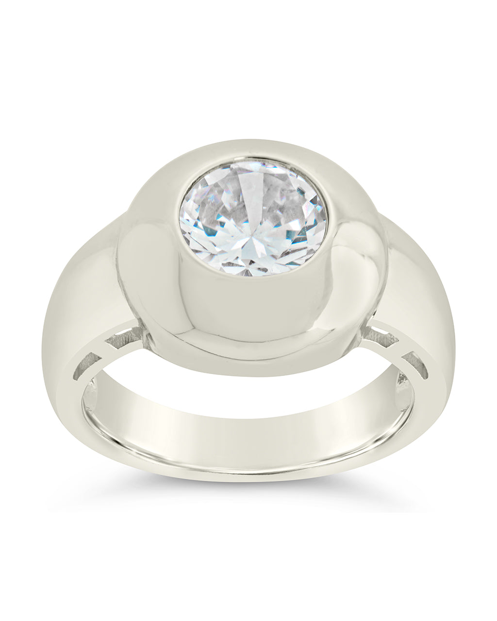 Zora CZ Dome Signet Ring