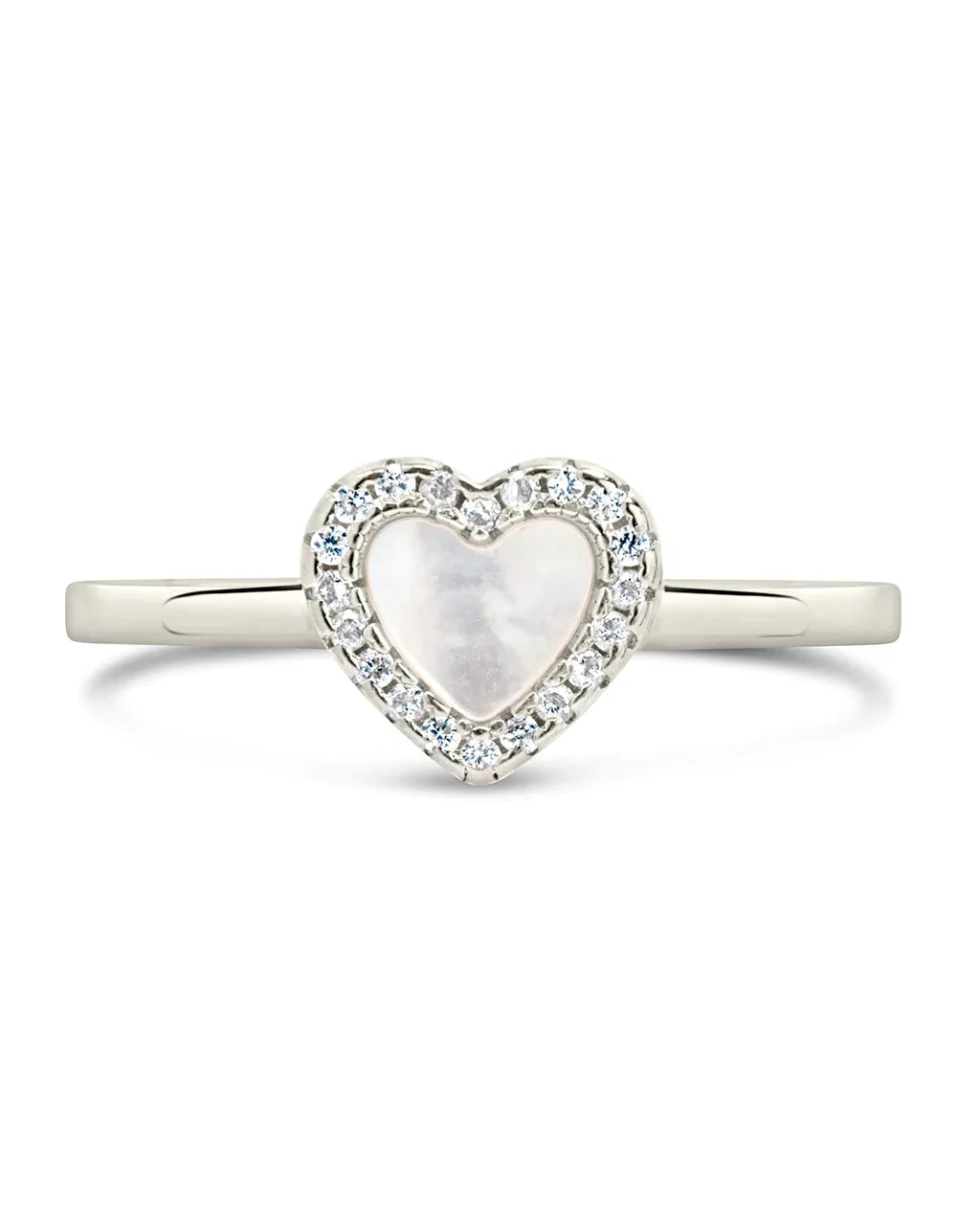 Sterling Silver Mother of Pearl Heart Ring Ring Sterling Forever 