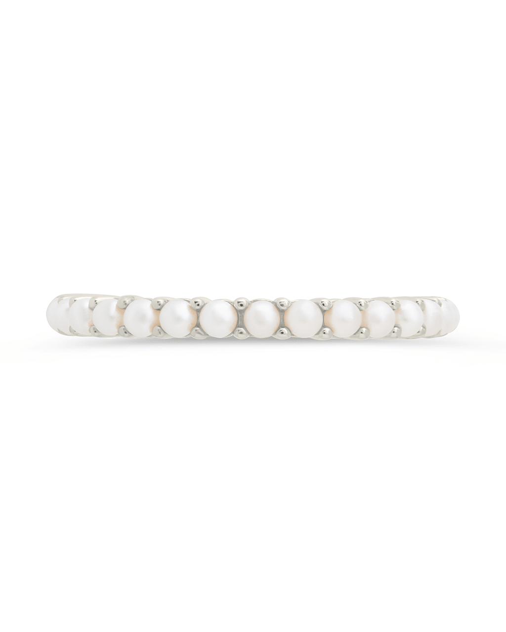 Sterling Silver Gianna Pearl Eternity Ring - Sterling Forever