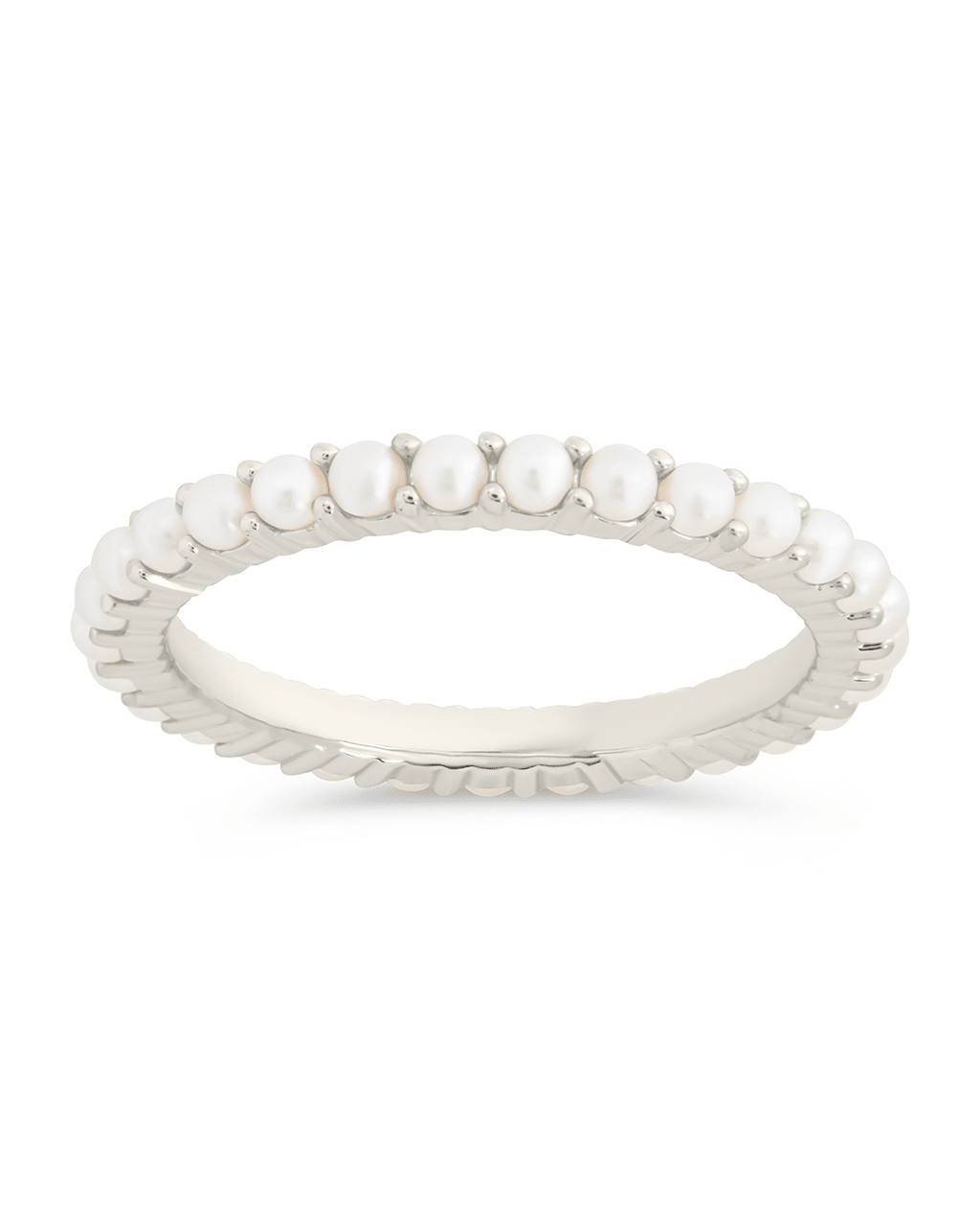 Sterling Silver Gianna Pearl Eternity Ring - Sterling Forever