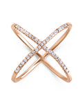 Sterling Silver CZ Criss Cross Ring