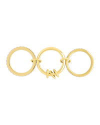 Sterling Silver Birgitta CZ Link Stacking Ring - Sterling Forever