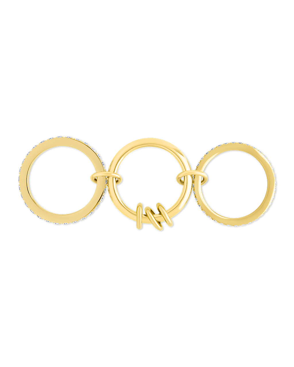Sterling Silver Birgitta CZ Link Stacking Ring - Sterling Forever
