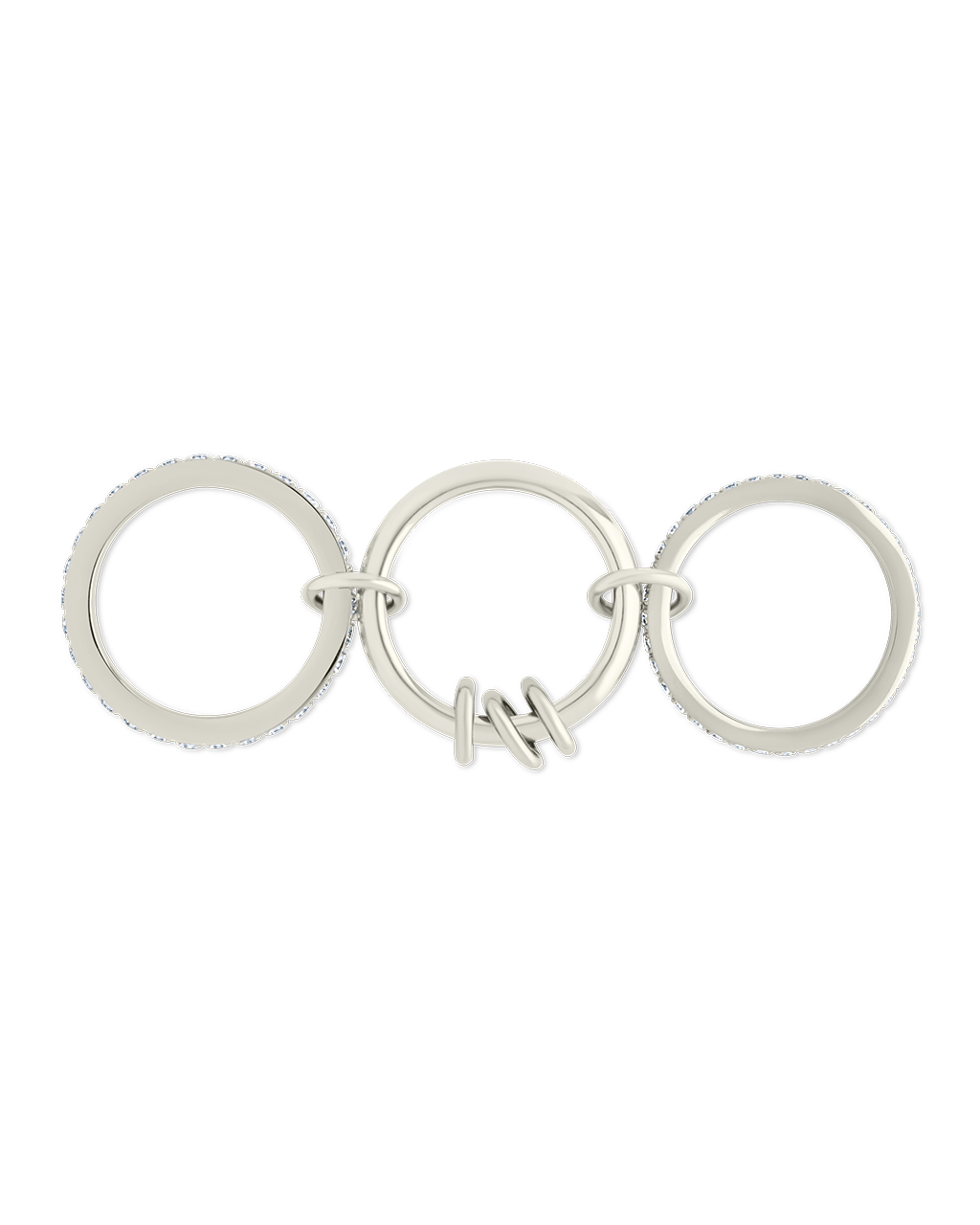 Sterling Silver Birgitta CZ Link Stacking Ring - Sterling Forever