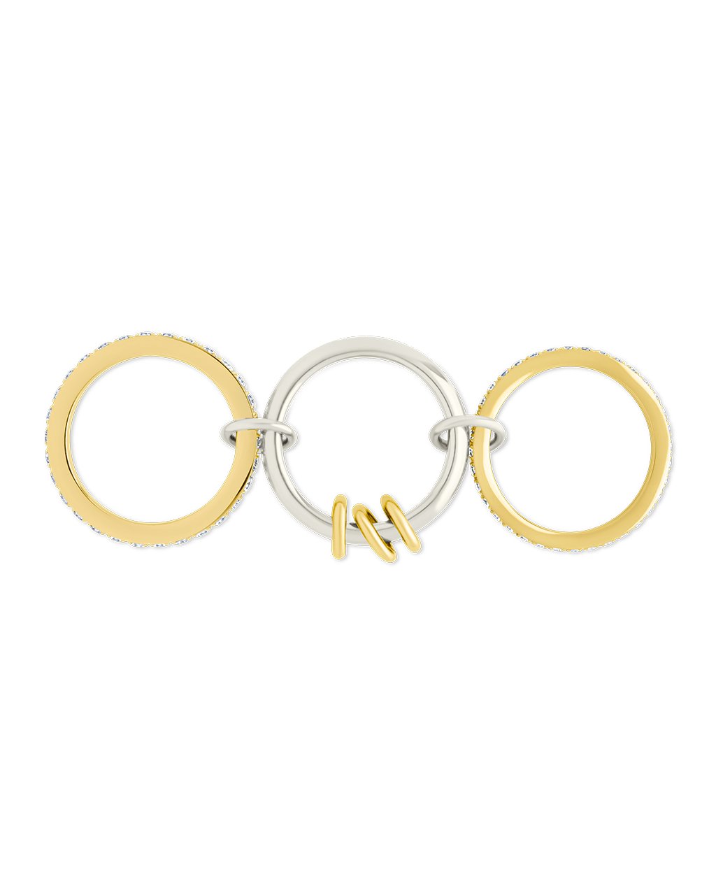 Sterling Silver Birgitta CZ Link Stacking Ring - Sterling Forever