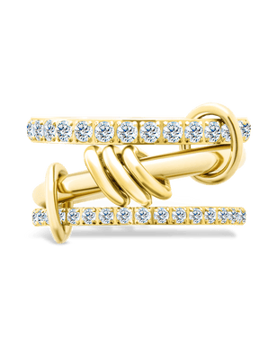 Sterling Silver Birgitta CZ Link Stacking Ring
