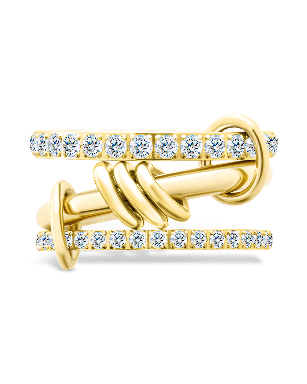 Sterling Silver Birgitta CZ Link Stacking Ring - Sterling Forever