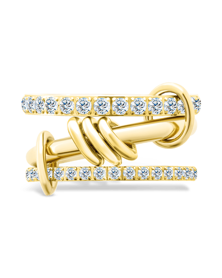 Sterling Silver Birgitta CZ Link Stacking Ring