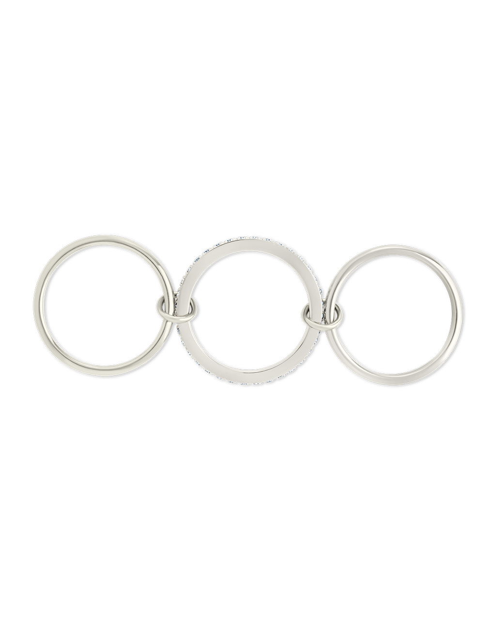 Sterling Silver Dominika CZ Link Stacking Ring - Sterling Forever