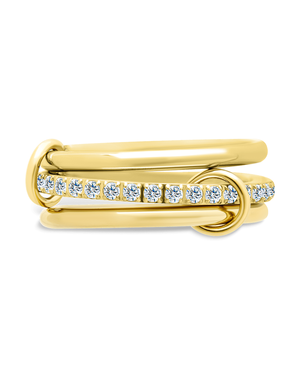 Sterling Silver Dominika CZ Link Stacking Ring - Sterling Forever