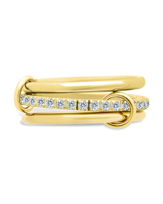 Sterling Silver Dominika CZ Link Stacking Ring