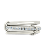 Sterling Silver Dominika CZ Link Stacking Ring