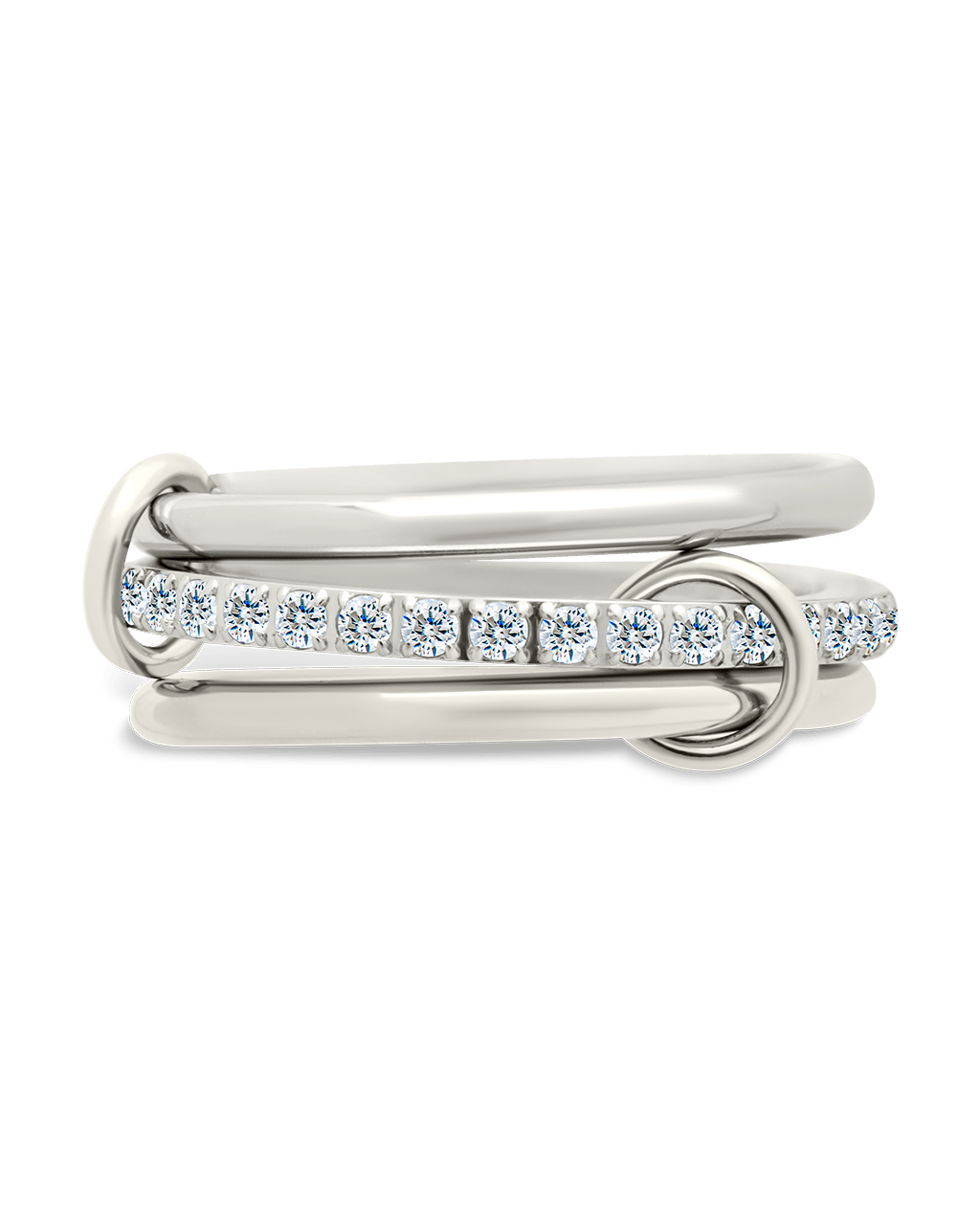 Sterling Silver Dominika CZ Link Stacking Ring - Sterling Forever