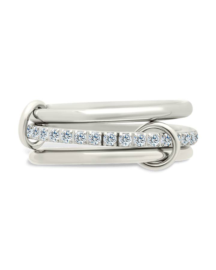 Sterling Silver Dominika CZ Link Stacking Ring