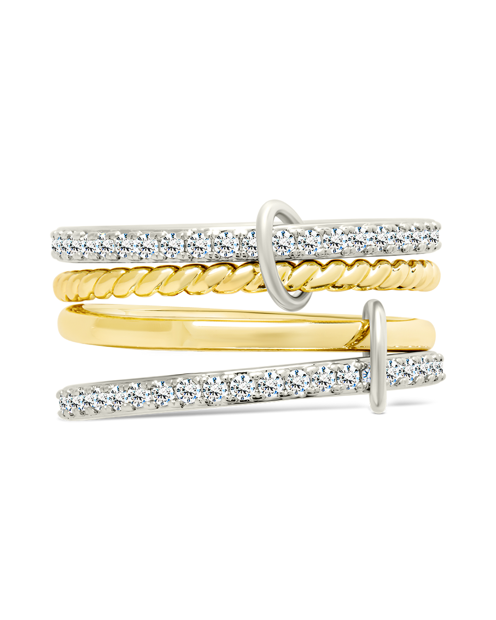 Asta CZ Linked Stacking Ring Set