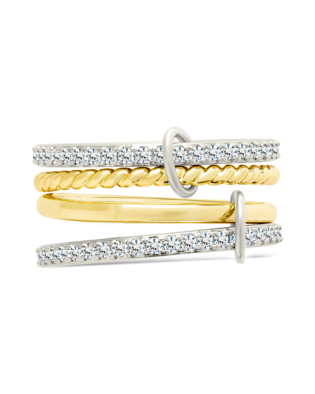 Asta CZ Linked Stacking Ring Set