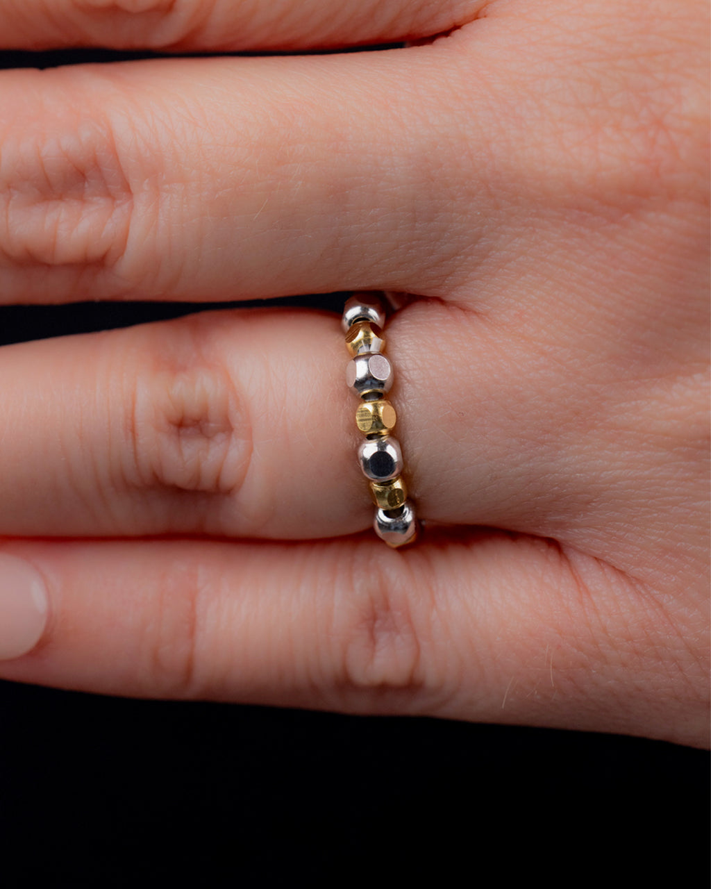 Sterling Silver Dez Beaded Ring