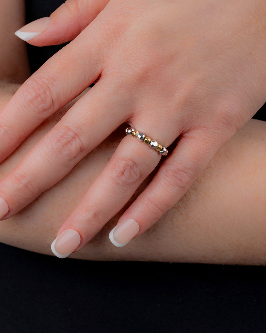 Sterling Silver Dez Beaded Ring