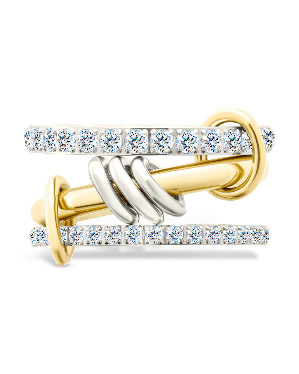 Sterling Silver Birgitta CZ Link Stacking Ring - Sterling Forever