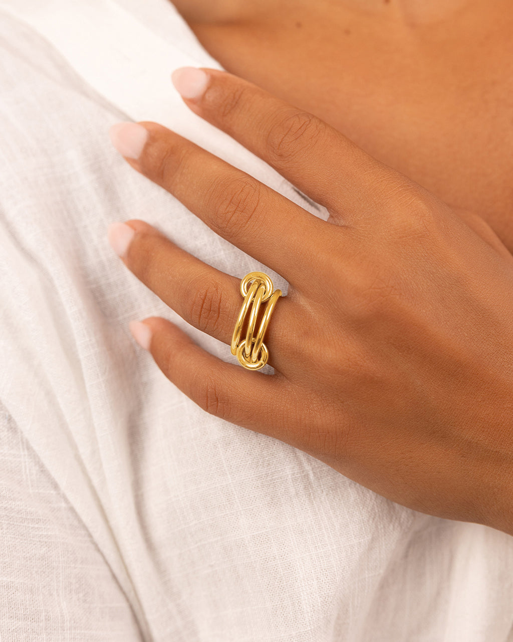 Sterling Silver Jasmin Link Stacking Ring