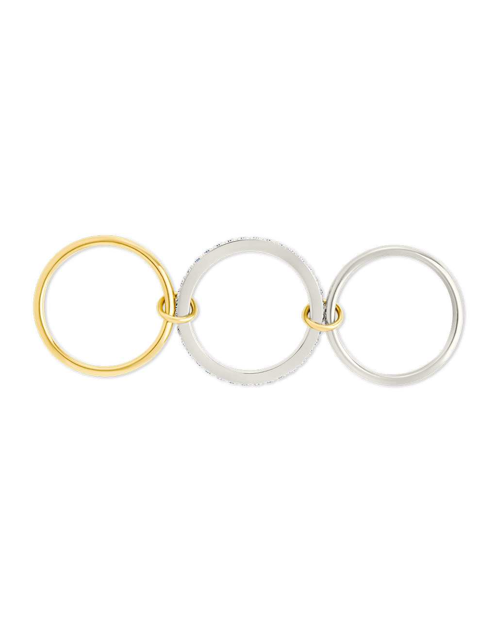 Sterling Silver Dominika CZ Link Stacking Ring - Sterling Forever