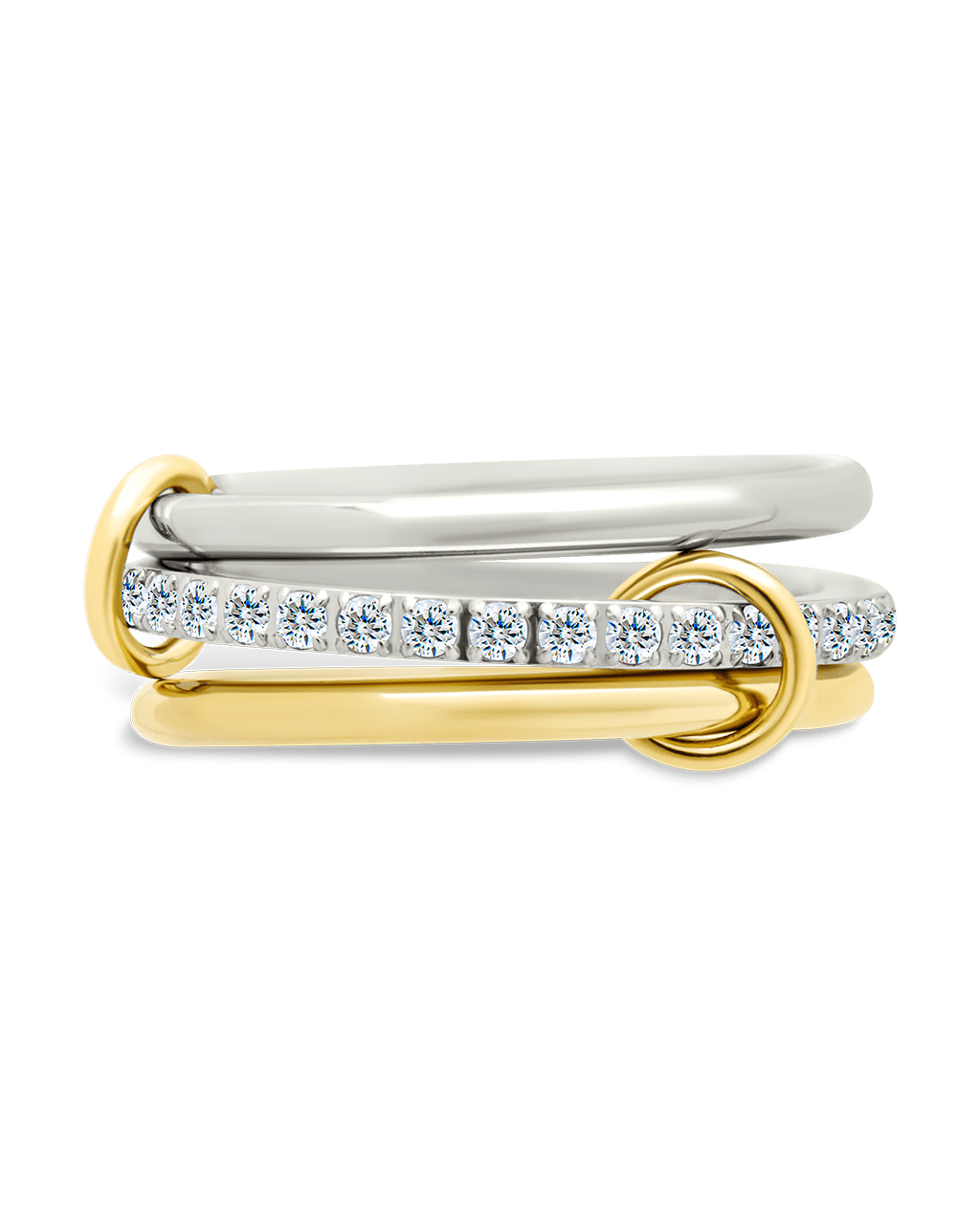 Sterling Silver Dominika CZ Link Stacking Ring - Sterling Forever