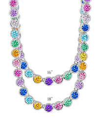 Helene Bezel Rainbow CZ Tennis Necklace