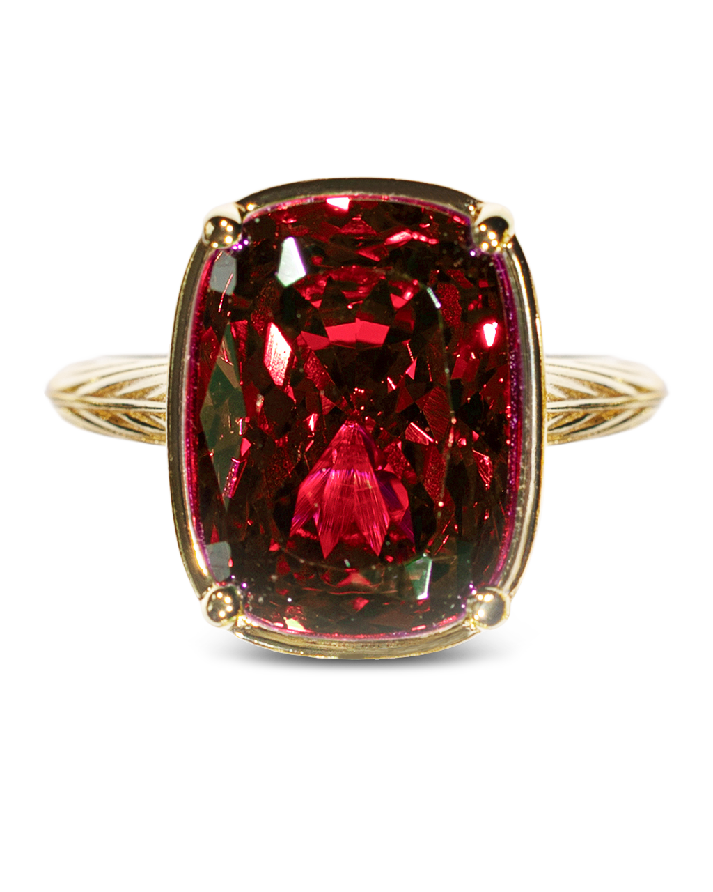 Sterling Silver Elongated Cushion Garnet CZ Cocktail Ring - Sterling Forever