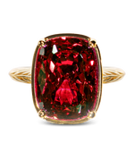 Garnet CZ Elongated Sterling Silver Cushion Cocktail Ring