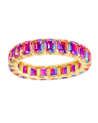 Sterling Silver Rio Baguette Iridescent CZ Ring