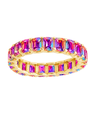 Sterling Silver Rio Baguette Iridescent CZ Ring