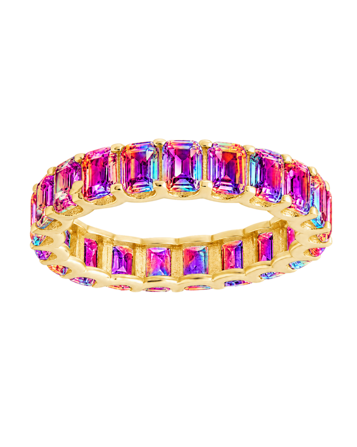 Sterling Silver Rio Baguette Iridescent CZ Ring
