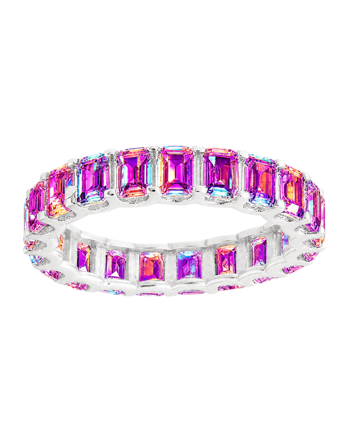 Sterling Silver Rio Baguette Iridescent CZ Ring