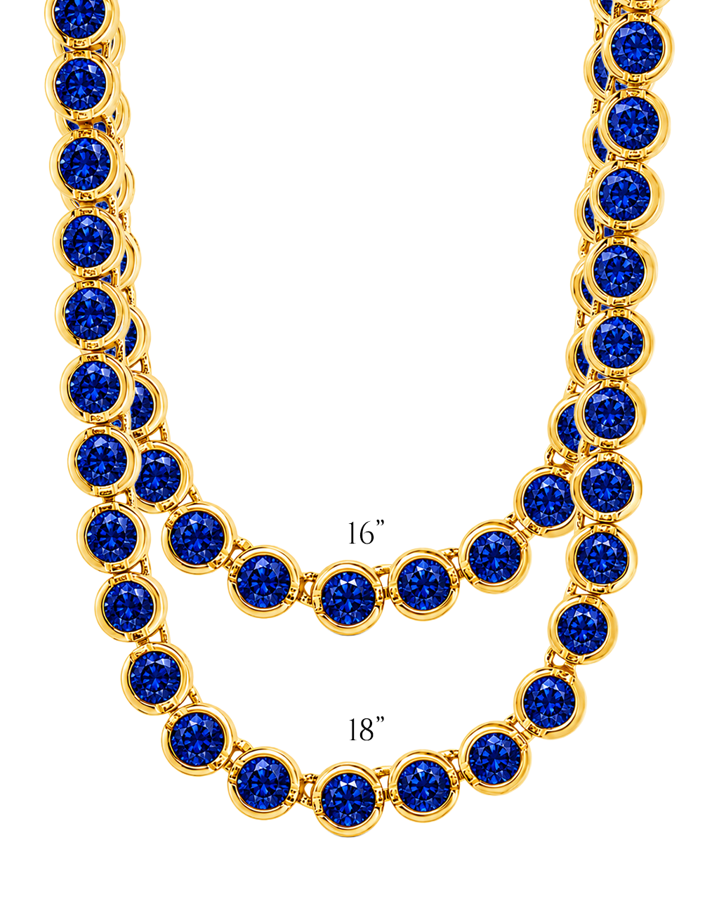 Helene Bezel Sapphire CZ Tennis Necklace