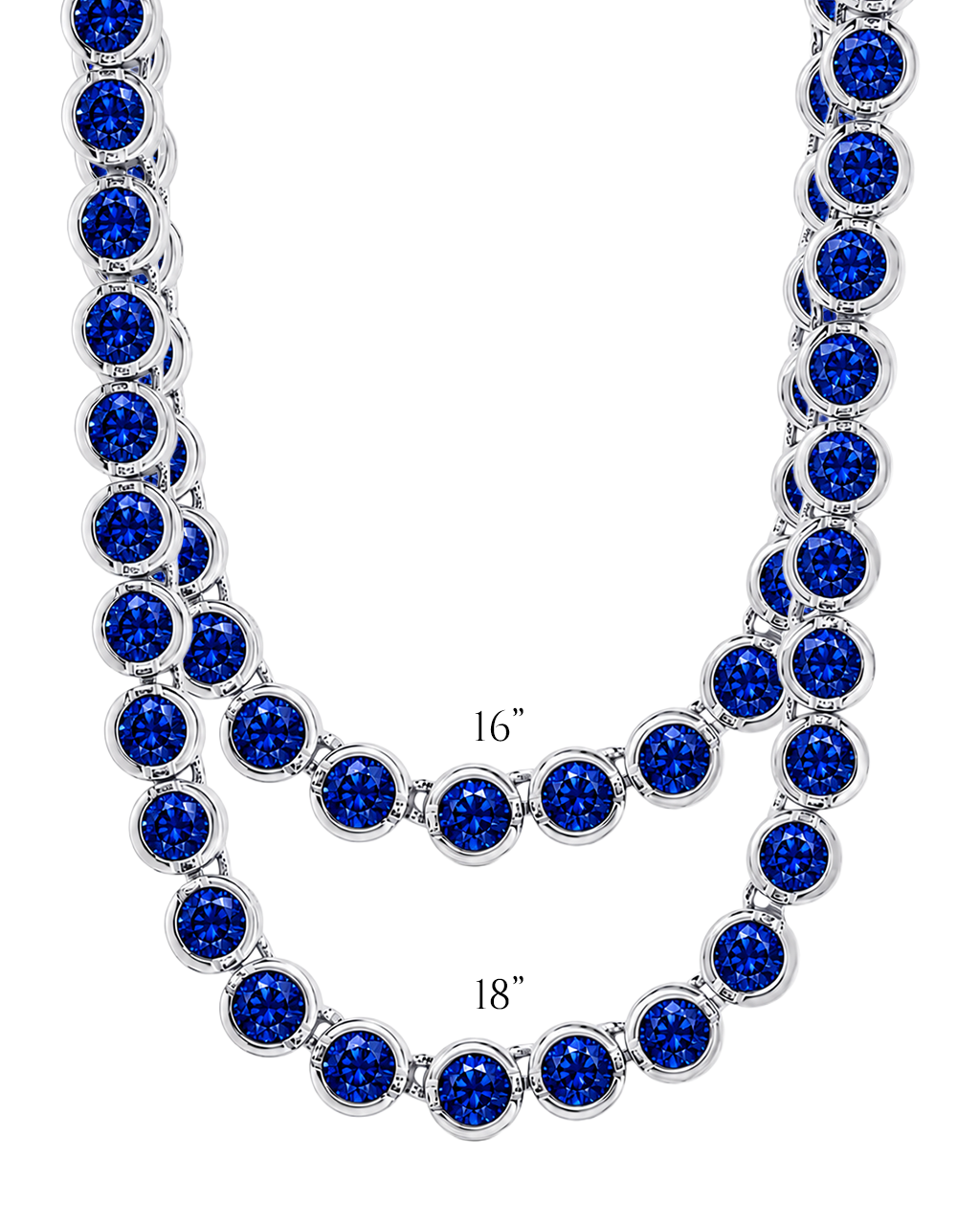 Helene Bezel Sapphire CZ Tennis Necklace