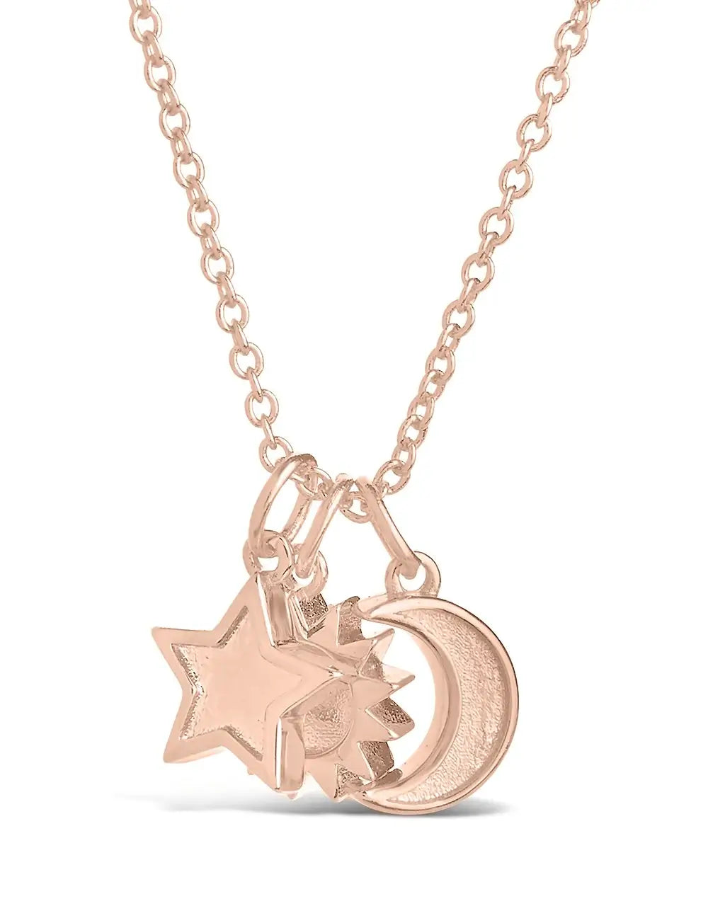 Sun, Moon, and Star Necklace Necklace Sterling Forever Rose Gold 